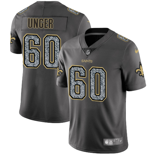 Nike Saints #60 Max Unger Gray Static Men's Stitched NFL Vapor Untouchable Limited Jersey